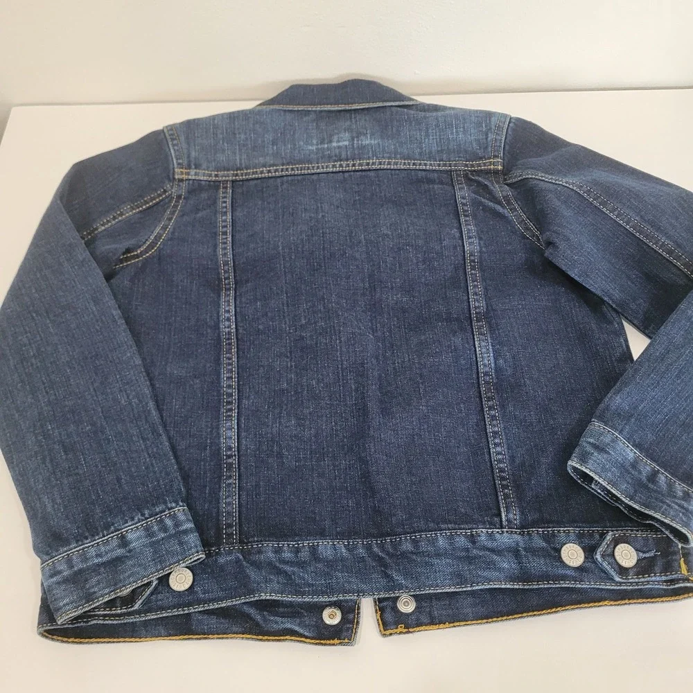 Gymboree Boys Denim Trucker Jacket Dark Wash Blue‎ Jean Coat Size M 7-8 NWT
